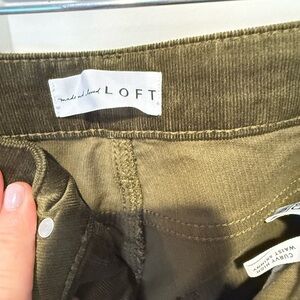 LOFT Olive Green Corduroy Pants